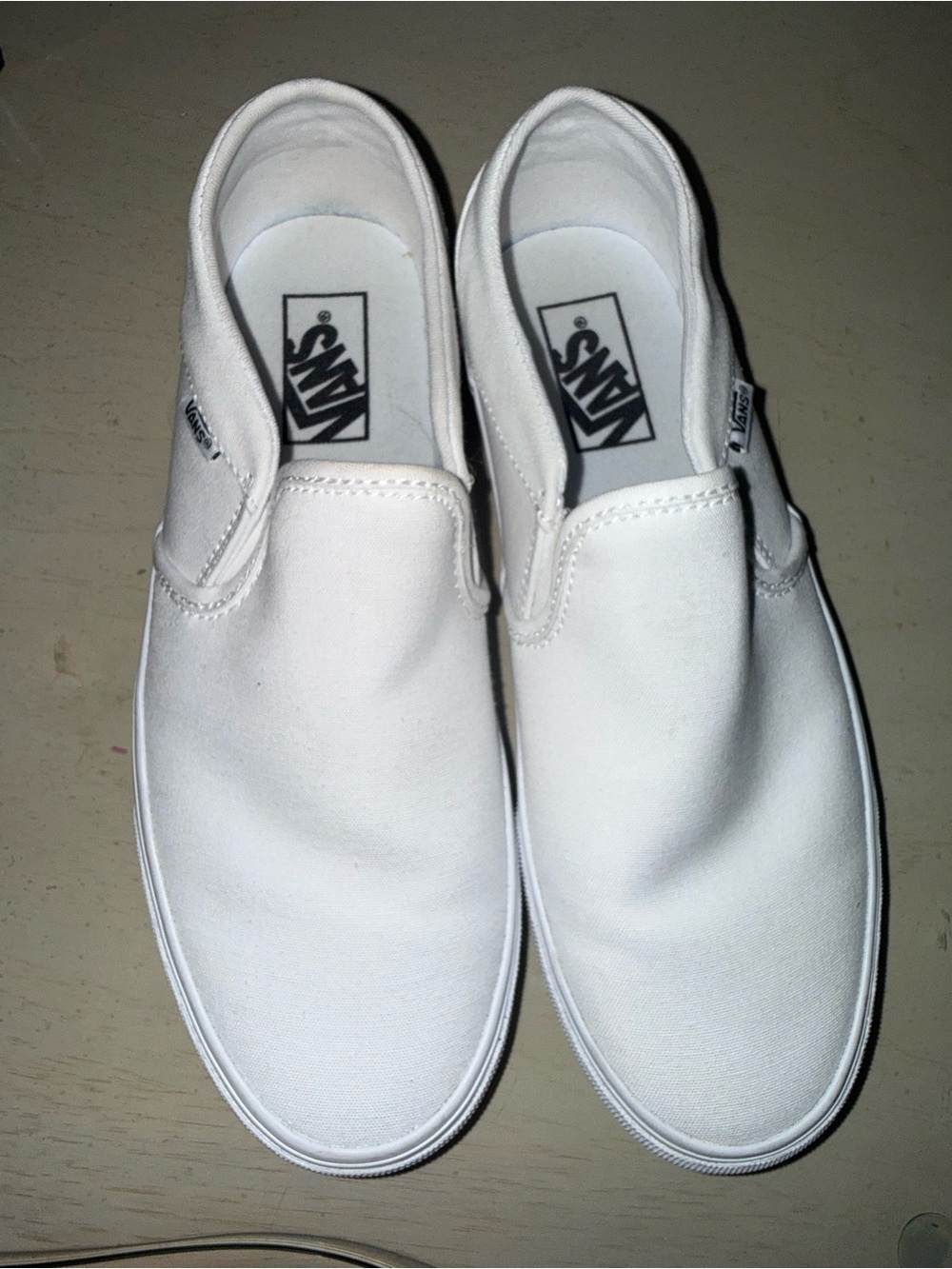 Vans White Slip-On women Canvas Loafers